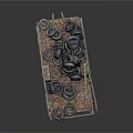 Used Automotive Car Tires Stacked On Metal Pallet With Dry Leaves