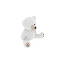 Cute White Plush Teddy Bear With Brown Nose And Paw Prints