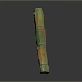 Natural Bamboo Plant Stalk with Green Yellow Stripes and Vertical Form