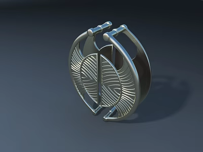 Stainless Steel Decorative Double Handle With Patterned Design For Furniture Cabinets 3d model