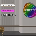 Colorful Coffee Shop Interior With LINLEE Lemon Tea Sign And MONIKA Branding