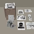 Vintage Newspapers Stacks With Open Pages Headlines And Bundles On Table