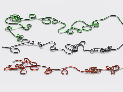 Soft Colored Rope Coils Suitable For Household Storage And Organization Tasks 3d model