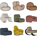 Modern Single Sofa Collection With Various Colors And Stylish Upholstered Designs 3d model