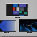 Multiple Smart TV Screens Display Modern Interface Design With App Icons And Charts 3d model