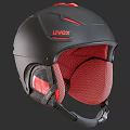 LIVEX Black Red Ski Helmet With Ventilated Mesh Padding And Adjustable Strap 3d model