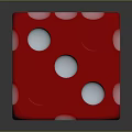 Red Cube Dice As Household Item With White Dots And Smooth Surface Design
