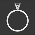 Elegant Shiny Silver Diamond Ring With Solitaire Design For Fashion Accessories