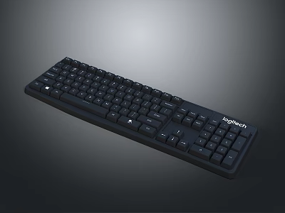 Logitech Black Keyboard Design With Standard Layout And Function Keys 3d model