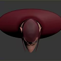 3D Game Animation Character Model With Red Hood Stern Expression Male Figure