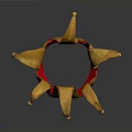 Vintage Decorative Jester Hat With Gold Red Design And Tassel Gemstone Accents