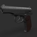 Classic Vintage Revolver with Wooden Grip and Textured Metal Body Details