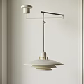 Modern Minimalist Chandelier With White Multi tiered Shades And Metal Accents In Contemporary Interior Design