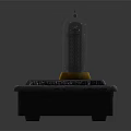 Elegant Vintage Vacuum Tubes Display On Wooden Base With Gold Trim