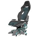 Ergonomic Office Chair With Dark Green Black Design Adjustable Armrests And Wheeled Base