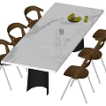 Dining table and chair combination 3d model