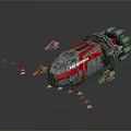 Futuristic Large Spacecraft With Small Ships In Interstellar Fleet Exploration