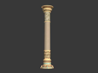 Chinese pillar 3d model