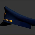 Blue Pilot Cap With Gold Accents Wing Badge And Brass Button Design 3d model