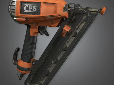 CFS Orange And Black Heavy Duty Nail Gun Professional Power Tool 3d model
