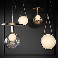 Modern Pendant Lights With Spherical Design Transparent Glass And Metal Frame
