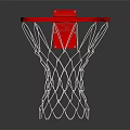 Durable Basketball Hoop With Red Rim White Net And Backboard