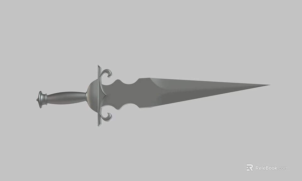 Vintage Medieval Weapon Featuring Intricate Decorative Hilt And Sharp Metal Blade 3d model 