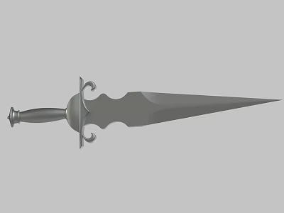 Vintage Medieval Weapon Featuring Intricate Decorative Hilt And Sharp Metal Blade 3d model