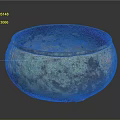 Antique Bronze Bowl with Green Patina and Rusted Texture for Daily Life