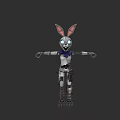 Game And Movie Robot Rabbit Character With Pink Ears Blue Eyes And Mechanical Body
