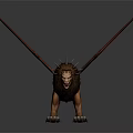 Mythical Lion Like Creature With Bat Wings Horns And Sharp Claws 3D Rendering