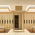SPA Sauna Interior Design With Marble Walls Arches Bathtubs And Corridor Lighting