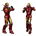 Iron Man Game Movie Character In Red And Gold Armor With Different Poses
