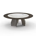 Sleek Modern Round Dining Table With Marble Top And Metal Base Design 3d model