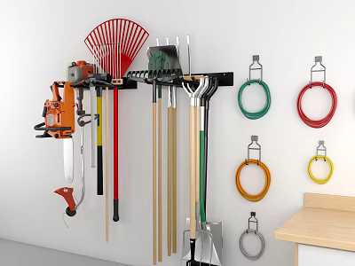 Modern tool rack electric saw broom hardware tool rack 3d model