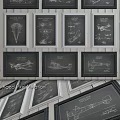 Vintage Aviation Blueprint Posters Framed Aircraft Design Prints For Wall Decor