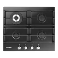 Samsung Four Burner Gas Hob with Black Surface and Control Knobs