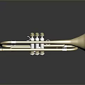 Elegant Golden Trombone As Household Musical Instrument With Shiny Reflective Finish