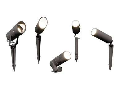 Adjustable Outdoor Spotlights With Ground Spike Design For Garden Landscape Lighting 3d model