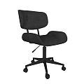 Modern Brown Leather Office Chair With Button Tufted Backrest And Swivel Wheels