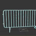 Metal Barrier Fence With Vertical Steel Bars And Base Support Stands Structure