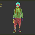 Futuristic Cyberpunk Character In Techwear Suit With Gas Mask And Mechanical Armored Details
