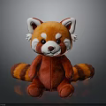 Red Panda Plush Toy With Soft Red Orange Fur White Ears And Striped Tail