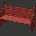 Solid Mahogany Wood Outdoor Bench With Carved Armrests And Classic Sturdy Legs