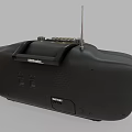Vintage Black Portable Boombox Featuring Antenna Knobs Speakers And 3d model
