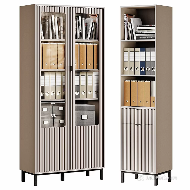 Modern File Cabinet Interior Design With Organized Folders Files And Drawers 3d model 