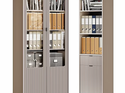 Modern File Cabinet Interior Design With Organized Folders Files And Drawers 3d model
