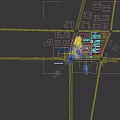 Modern Commercial Street Plaza With Illuminated Buildings Pedestrians Shops And Lights