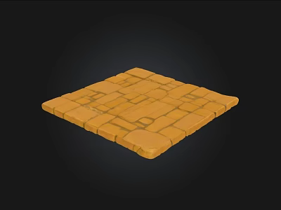 Wooden Stone Square Yellow Tile Flooring With Intricate Pattern For Interior Design 3d model