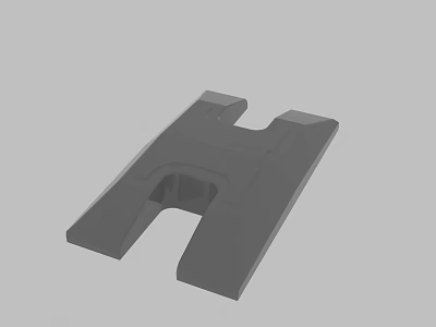 Gray 3D Industrial Part Model With Central Groove And Block Structure Design 3d model